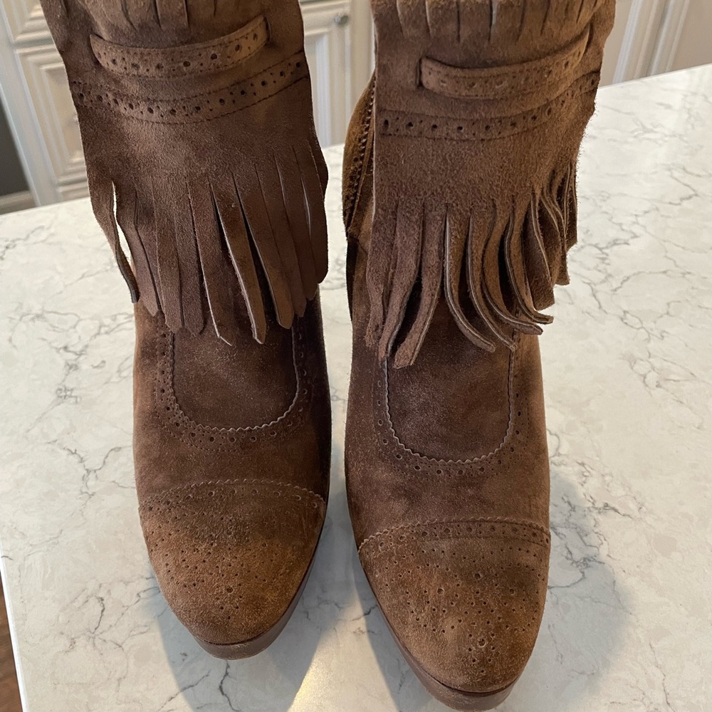 Ralph Lauren brown suede booties, size 8.5